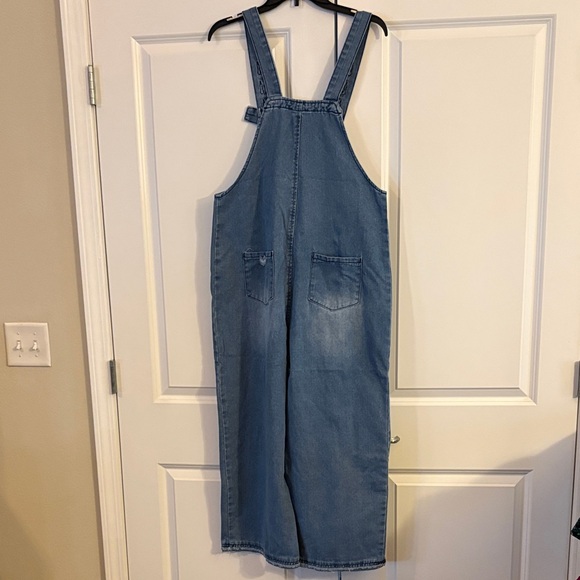 Denim Blue Distressed Jumpsuit - Picture 10 of 16
